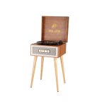 Platine vinyle bluetooth 5. 0 sur pieds - tourne - disque en bois 6 w rms 33 / 45 / 78 tours line out ...