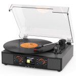 Platine vinyle bluetooth - tanlanin - dt2032 - avec fonction rveil radio dab / dab + - pour 33 / 45 ...