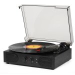 Platine vinyle bluetooth - tanlanin - te2030 - lecteur vinyle � 3 vitesses - enceintes int�gr�es - automatique ...