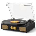 Platine vinyle bluetooth - tanlanin - te2030 - lecteur vinyle  3 vitesses - enceintes intgres - automatique ...