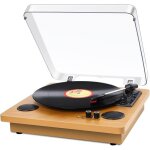 Platine vinyle bluetooth - viflykoodouble haut - parleur st�r�osans fil3 vitesses 33 / 45 / 78 toursbois ...