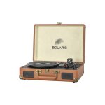 Platine vinyle - bolaris - modle bolaris 3 w - bluetooth 5. 0 - haut - parleurs stro - marron