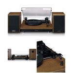 Platine vinyle - lenco - ls - 100wd - bluetooth 5. 0 - 3 vitesses - 2 haut - parleurs 10w rms