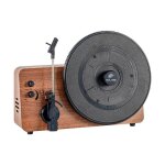 Platine vinyle verticale saint - germain bluetooth avec haut - parleurs 6 w marron
