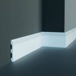 Plinthe 80 x 12 x 2000 mm en pu hd goulotte r�sistant hydrofuge blanc 2 m�tres