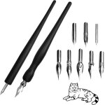 Plume de calligraphie avec 8 plumes et 2 porte stylos porte plume dip calligraphie pour dessin croquis ...