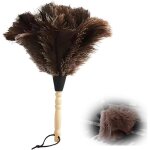 Plumeau en plumes dautruche avec manche en bois 30 cm