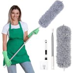 Plumeau t�lescopique avec manche en acier inoxydable plumeaux en microfibre lavables 280 cm