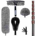 Plumeau telescopique tete de loup telescopique avec manche en fibre de carbone de rallonge 15m � 65m ...