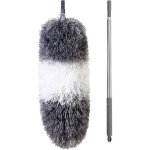 Plumeau t�lescopique plumeau toile daraign�e poussi�re tete de loup 254cm t�te pliable lavable gris