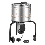 Plumeuse �lectrique pour volaille 500 w - duoku - tambour en acier inoxydable 40x35 cm - �quip�e de 114 ...