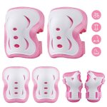 Plusawa set de protection enfant genouill�res coudi�res prot�ge - poignets lumineux r�glable pour skate ...