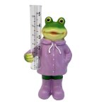 Pluviom�tre de jardin paysage ferme ext�rieur facile � lire statue animale en r�sine grenouille
