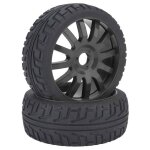 Pneus en caoutchouc moyeu de jante de roue pour 1 / 8 voiture rc de course sur route (noir)