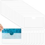 Poches adhsives transparentes 10x6cm lot de 40 pochettes cartes organisateur tiquettes plastique tri ...