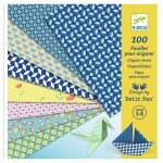 Pochette de 100 feuilles pour origami - djeco - dj09304 - multicolore - 3 pliages inclus - certifi� fsc� ...