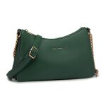 Pochette bandoulire - david jones - petit sac epaule cuir pu femme - 3 compartiments sacoche plate - ...