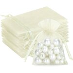 Pochettes cadeaux en organza beige 7 x 9 cm petits sachets � drag�es en organza lot de 100 pochettes ...