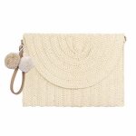 Pochette dembrayage en paille pochette mariage soir�e femmes sac � main enveloppe plat de plage d�t� ...