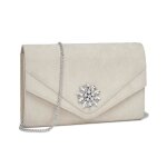 Pochette femme lgante strass et simili - suede pour mariage - clutch crmonie avec chane amovible ...