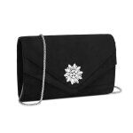 Pochette femme lgante strass et simili - suede pour mariage - clutch crmonie avec chane amovible ...