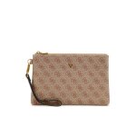 Pochette guess femme motif all over beige synthtique