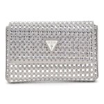 Pochette - guess - zalina mini flap clutch - argent� - 100% polyester - pour femme