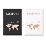 Pochettes passeport pu - 2 pi�ces portefeuille + cartes - blanc / noir - convient pour voyages cartes ...