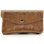 Pochette porte - monnaie en cuir iris compo - or cuivr