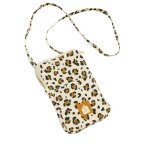 Pochette t�l�phone en gaze de coton matelass�e imprim� l�opard - leopard