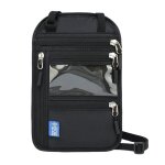 Pochette voyage rfid - 1 pi�ce noire �tanche bandouli�re r�glable - convient pour passeport cartes �tiquette ...
