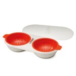 Pocheuse à ?ufs double pour micro - ondes ensemble de cuiseurs à ?ufs en silicone comestible à 2 cavités ... Pocheuse à ?ufs double pour micro - ondes ensemble de cuiseurs à ?ufs en silicone comestible à 2 cavités ...