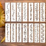 Pochoirs creux peinture florale - zvvn - lot de 14 - grands motifs - dcoration intrieure