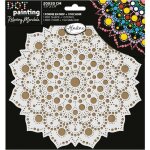 Pochoir pour dot painting - duo mandala 20 cm - support rond mdf 20 cm - guide de rep�res