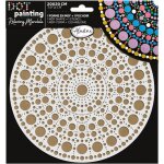 Pochoir - pour dot painting - mandala - 20cm - forme en bois + support - aladine