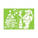 Pochoir - graine creative - pre nol et sapin - multicolore - 2 grands pochoirs - spcial nol