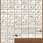 Pochoir lettre alphabet pochoirs pour peinture stencil chiffre 45 pc dessin stencils lettres pochoirs ...