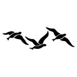 Pochoir - colours - motif oiseaux - repositionnable adh�sif - 35 x 15 cm - encoches pour frises