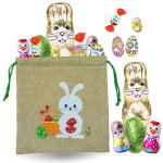 Pochon lapin garni dun assortiment de 30 petits chocolats de p�ques: kinder schokobons moulages et ?ufs ...