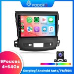 Podofo autoradio android 13 4go + 64go pour mitsubishi outlander / citroen c - crosser / peugeot 4007 ...