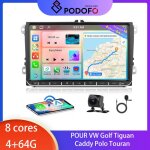 Podofo autoradio android 15 pour vw / seat / skoda - 9[8 - c?urs 4 + 64g] - carplay / android auto sans ...