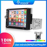 Podofo autoradio bluetooth 1 din 7 pouces avec android car wireless carplay rtroviseur link usb swc ...
