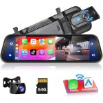 Podofo r�troviseur dashcam 966 1080p avec carplay et android auto double cam�ra