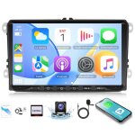 Podofo 4go + 64go 9 android 15 autoradio golf 4 5 6 avec carplay sans fil dab bluetooth gps camra de ...