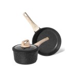 Po�le 20 cm avec casserole et couvercle 18 cm noir - tous feux dont induction just perfecto jl - 43