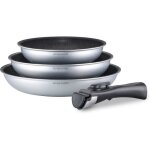 Poêles - arthur martin - am521s - set de 3 - aluminium - anti - adhérent - poignée amovible Poêles - arthur martin - am521s - set de 3 - aluminium - anti - adhérent - poignée amovible