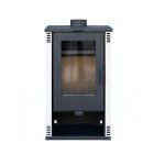 Po�le � bois alaz mouse k10m ? 10 kw blanc grande chambre de combustion design �l�gant avec vitre panoramique ...