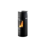 Po�le � bois - fiore - acier noir - vision verticale - double combustion