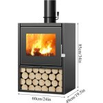 Po�le � bois - fonte po�le multi - combustibles - chemin�e �co - conception - 60 x 49 x 85 cm