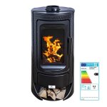 Po�le � bois en fonte royce 92 kw ? rendement 78 % ? chauffe 205 m� ? sortie fum�e 150 mm ? design compact ...